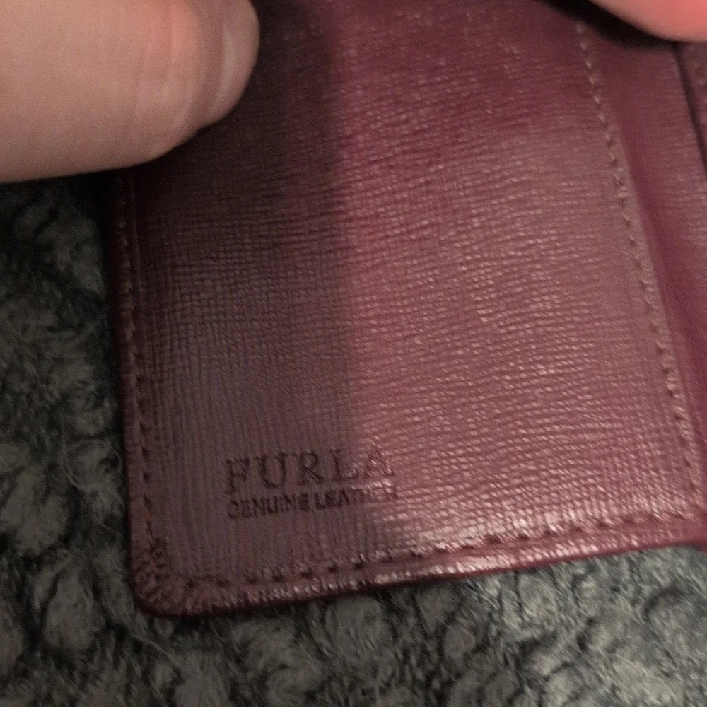 Furla Deep Burgundy Leather Wallet Unisex - Made In Italy!‎